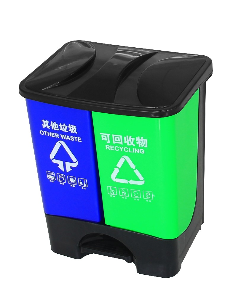 40L双桶分类脚踏垃圾桶