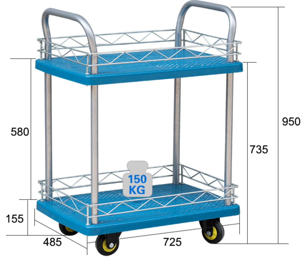 150kg双层手推车